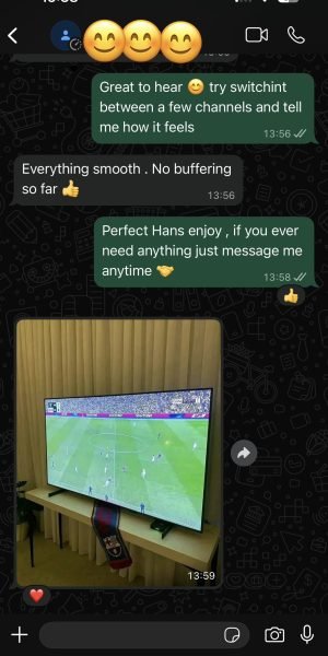 Customer review for the best iptv norge on WhatsApp