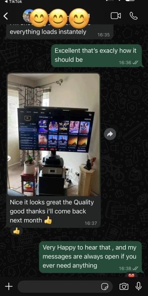 Customer review for the best iptv norge on WhatsApp